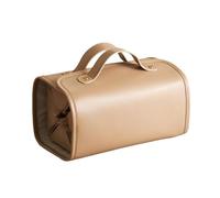 Wzxksoac Bolsa Organizadora de Bolsa de Maquillaje de Viaje de Gran Capacidad con Diseño Plegable Bolsa de Maquillaje y Artículos de Tocador Impermeables Marrón