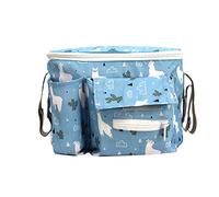 Wzxksoac Bolsa Organizadora para Cochecito de de Gran Capacidad,Bolsa para Pañales,Gancho para Carro de, Bolsa de Almacenamiento para Enfermería, Bolsa para Cochecito, Alpaca Azul