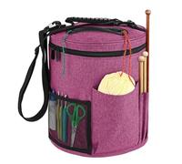 Wzxksoac Bolsa para Guardar Hilo con Bolsillos Laterales y Tapa con Cremallera. Organizador de Hilo 11 X 13 Pulgadas con Asa y Correa para el Hombro. Bolsa para Guardar Hilo de Crochet B