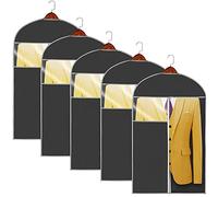 Wzxksoac Bolsas de Trajes, Bolsas de Ropa para Viajes y Almacenamiento de Ropa Protegen los Vestidos, Incluye Cremallera y Ventana Transparente - Paquete de 5