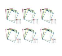 Wzxksoac Bolsillos de Borrado en Seco Reutilizables, Paquete de 36 Fundas de Borrado en Seco Reutilizables, Protector de Hojas de, Fundas de Bolsillo de Borrado en Seco