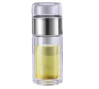 Wzxksoac Botella de Agua para Té de Vidrio de Borosilicato Vaso Infusor de Doble Capa con Filtro de Té, Artículos para Beber para Uso Diario