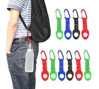 Wzxksoac Botella Portátil de La Hebilla de Agua,Botella de 10Pcs Llevar Conveniente Titular Gancho de Clip D-Ring Hook Camping Viajar Emergencia de Aluminio del Silbido Senderismo