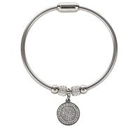Wzxksoac Brazaletes Pulsera De Cristal Moneda Broche Imán con Cadena De Serpiente 316L Acero Inoxidable Brazaletes De Boda Joyería Acero Color