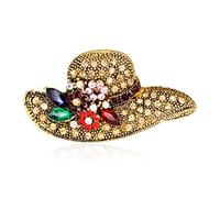 Wzxksoac Broches de Sombrero de Flores de Cristal Retro para Mujer Sunhat Topee Design Suits Shirt Broche Pins Gifts
