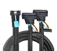 Wzxksoac Cable Adaptador SAS MCIO 8I 74P una 2XSFF 8639+15P para ConexióN de Servidor. Cable de TransmisióN de Datos de Servidor de 0,8 M.
