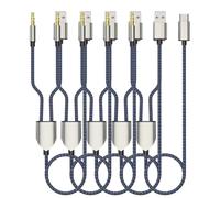 Wzxksoac Cable Auxiliar 2 en 1 Tipo C A 3,5 mm para Coche, Cable de Audio para Auriculares HiFi, Cable de Carga Rápida, Compatible con Sonido Estéreo (5 Unidades)