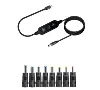 Wzxksoac Cable Convertidor de Potencia USB C A CC, Tipo C A CC PD de 65 W, Carga Rápida, Ajustable, 5 V/9 V/12 V/15 V/20 V.