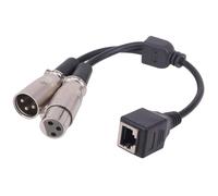 Wzxksoac Cable Corto de Transmisión de Señal de Audio de 0,15 M, Conector RJ45 A XLR Macho + Hembra, Conector RJ45 Hembra A XLR Macho + XLR Macho.