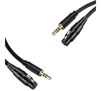Wzxksoac Cable de Audio 3.5 a XLR Hembra a XLR MicróFono Amplificador Altavoz Cable de Audio Jack de 3.5 mm a Cable XLR 2M/6.56 Pies