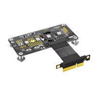 Wzxksoac Cable de Extensión M.2(NGFF) NVME M-Key SSD A PCI-e 4X con Ventilador de Refrigeración y LED de Decoloración Automática (5 Cm)