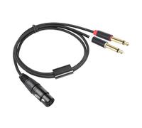 Wzxksoac Cable Divisor XLR Hembra A Doble Conector Macho de 6,35 mm, Adaptador de Audio para Micrófono con Blindaje Doble, Cable de Micrófono.