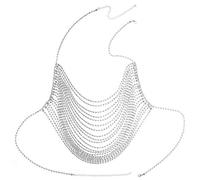 Wzxksoac Cadena del Cuerpo de la Mujer Collar de Diamantes de Imitacion de de Bikini de la Mujer Cadena del Cuerpo de la Correa (Plata)