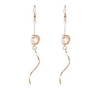 Wzxksoac Caida de cuelga los pendientes de perlas Minimalista verano joyeria de moda geometrica Mujeres Accesorios