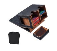 Wzxksoac Caja Baraja Cartas Expositor Cartas con Bandeja para Dados Caja Baraja Caja Baraja con Capacidad para Más 160 Cartas Coleccionables Caja Almacenamiento Caja Baraja Dorada