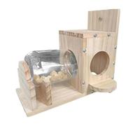 Wzxksoac Caja de AlimentacióN para Ardillas, Contenedor de Comida Duradero, Herramientas de Almacenamiento de Alimentos para Mascotas, Ardilla de Madera, Comedero para PáJaros y Ardillas