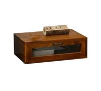 Wzxksoac Caja de Almacenamiento con Cajón de Madera, Organizador de Escritorio de Oficina, Mueble con Estantes Ampliados para Monitor de Computadora y Tocador A