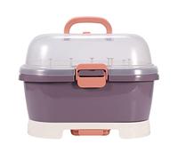 Wzxksoac Caja de Almacenamiento de Biberones PortáTiles, Estante de Secado, Vajilla de PláStico, Estuche Seco, AlimentacióN para NiñOs, Caja de Almacenamiento Multifuncional, Violeta