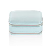 Wzxksoac Caja de Almacenamiento de Joyas Caja de JoyeríA con Cremallera Caja de Almacenamiento de CosméTicos PortáTil Caja de Viaje de Belleza Azul