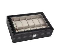 Wzxksoac Caja de Exhibición de Relojes de de PU, Caja de Almacenamiento de Colección, Caja de Almacenamiento de Joyas, Caja de Almacenamiento de Relojes de 12 Dígitos