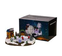 Wzxksoac Caja de Música Navideña de Resina, Figura Navideña para Adornos de Escritorio
