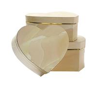 Wzxksoac Caja de Regalo en Forma de CorazóN de 3 Piezas Contenedor de Flores de MáRmol Embalaje DecoracióN de Boda - Amarillo