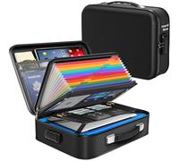 Wzxksoac Caja Ignífuga para Documentos: Carcasa Rígida de 8, Ideal para Documentos del Hogar, Dinero de Escritorio, Pasaportes y Certificados.