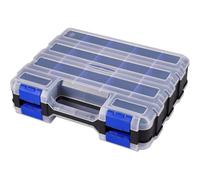 Wzxksoac Caja Organizadora de Herramientas de Doble Cara con Divisores de Plástico Extraíbles para Tornillos, Tuercas, Clavos y Pernos.