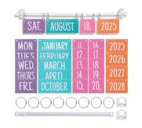 Wzxksoac Calendario de Notas con Soporte, Ajustable, Incluye 54 Tarjetas de Fecha.