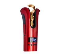 Wzxksoac Calentador de CeráMica de Turmalina y Rizador de Hierro AutomáTico y Rizador PortáTil Digital LED Mini Rizador de Aire (Rojo) Enchufe de la UE