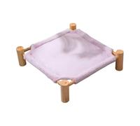 Wzxksoac Cama Elevada para Mascotas, Taburete para Perros y Gatos, Silla para Mascotas con Patas de Madera, Cama de Felpa para Mascotas, Sofá para Cachorros de Color Violeta