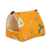 Wzxksoac Cama para Pájaros, Mini Jaula, Alfombra para Conejos y Ardillas, Cama para Animales Pequeños, Jaula Colgante para Mascotas Amarilla