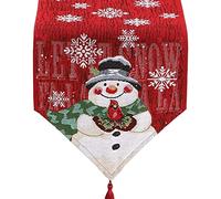 Wzxksoac Camino de Mesa NavideñO Caminos de Mesa NavideñOs para Comedor Camino de Mesa con MuñEco de Nieve para Decoraciones de Mesa NavideñAs