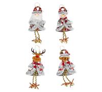 Wzxksoac Campana de Navidad Papá, MuñEco de Nieve, Alce y Oso, MuñEcos Colgantes, Adornos para áRbol de Navidad, Ventana, Chimenea, Decoraciones Colgantes