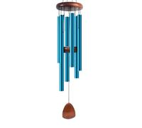 Wzxksoac Campanas de Viento de Metal Azul, Campanillas de Viento de Aluminio, 6 Varillas, Campanillas, Decoración del Hogar, Jardín Al Aire Libre, Patio