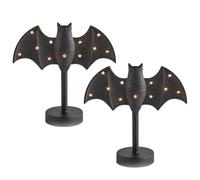 Wzxksoac Candelabro de Murciélago, Candelabro de Murciélago Negro de Halloween con Luces LED, Candelabro de Escritorio.