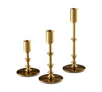 Wzxksoac Candelabros Dorados, Candelabros Modernos para Repisa de Mesa, Bodas, Inauguración de la Casa, Juego de 3 Candelabros de Metal.