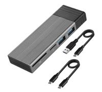 Wzxksoac Carcasa para SSD M2 NVME NGFF, Concentrador USB C de 10 Gbps, Conector USB 3.1 Tipo C A SD TF, Concentrador USB 2.0 para Ordenador de Escritorio y Portátil.