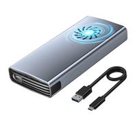 Wzxksoac Carcasa para SSD NVME M.2 de 10 Gbps con Ventilador Integrado. Adaptador de SSD NVMe NGFF de Protocolo Dual.