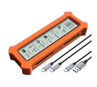 Wzxksoac Carcasa SSD con Protocolo M.2 NVME y Pantalla. Adaptador USB Tipo C para SSD NVME PCIE, Color Naranja.