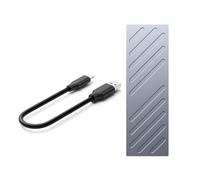 Wzxksoac Carcasa SSD M2 NVMe/de Doble Protocolo, Adaptador de Carcasa SSD, 10 Gbps, USB 3.2 Gen2, USB C, Carcasa Externa, Sin Herramientas A