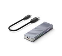 Wzxksoac Carcasa SSD M2 NVMe/de Doble Protocolo, Adaptador de Carcasa SSD, 10 Gbps, USB 3.2 Gen2, USB C, Carcasa Externa, Sin Herramientas B
