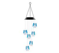 Wzxksoac CarillóN de Viento Solar Lucky Angel Campanas de Viento Luz LED Campanas de Viento Giratorio CarillóN PortáTil para Exteriores Adecuado para JardíN, Hogar