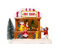 Wzxksoac Casa Musical Navideña con Árbol de Navidad Iluminado, Casa Musical Navideña para Adornos de Escritorio