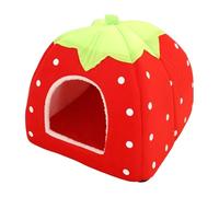 Wzxksoac Casa para Perros y Gatos con Forma de Fresa, Plegable, Cálida y Suave, para el Invierno, para Cachorros, Perrera, Suministros para Mascotas B