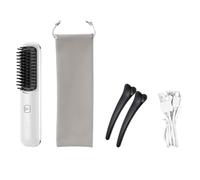 Wzxksoac Cepillo Alisador de Pelo InaláMbrico, Cepillo Alisador PortáTil, Alisador de Pelo con Peine Caliente de Iones Negativos para Mujeres,
