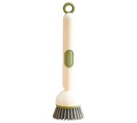 Wzxksoac Cepillo de Limpieza Ajustable con Dispensador de Líquido, de 6 Niveles, Antirayaduras, para Cocina y Utensilios de Cocina, Color Verde.