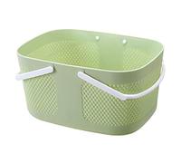 Wzxksoac Cesta de Ducha de Gran Capacidad, Organizador de Plástico Grueso con Asas, Bolsa de Aseo con Drenaje, Color Verde.
