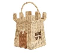 Wzxksoac Cesta de Ratán Tejida A Mano, Ideal para Guardar Juguetes y Artículos Ideal para Vacaciones, Picnics Al Aire Libre, Etc.