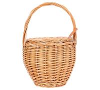 Wzxksoac Cesta para Niña de Las Flores Cesta de Mimbre para Picnic Cestas de Mimbre con Asas Cesta Pequeña con Asa Cesta de Mimbre Pequeña